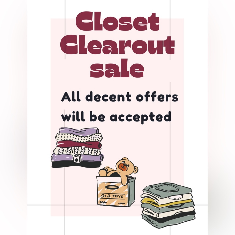 Moving Sale!!!! Closet Clearout!!!
